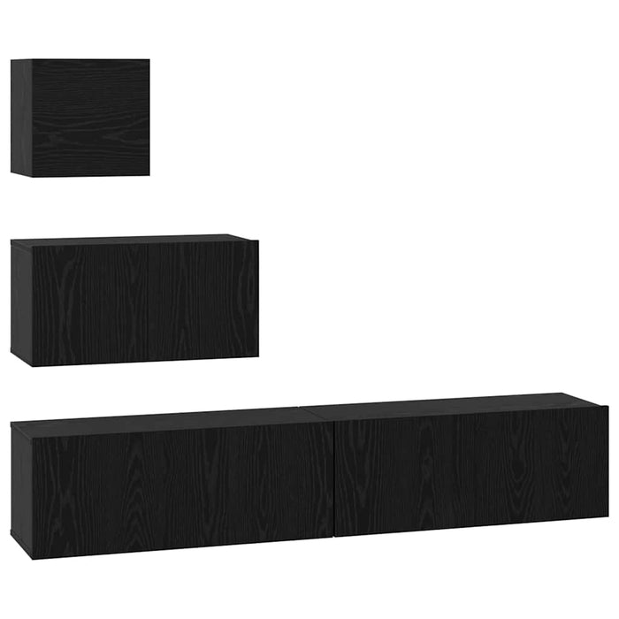 Dulap pentru TV pe Perete 4 pcs Stejar negru 80 x 30 x 30.5 cm - WALTI WALTI