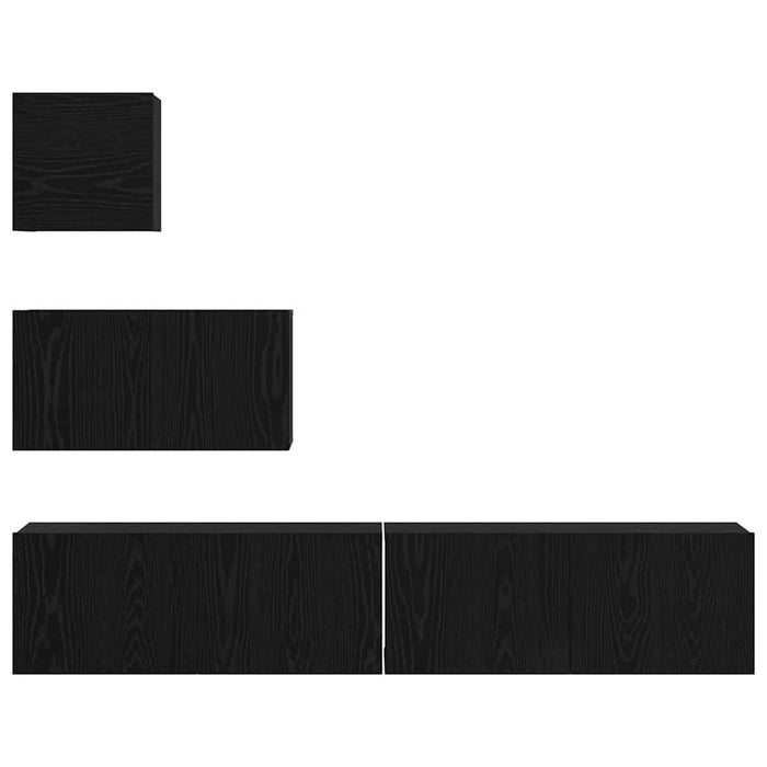 Dulap pentru TV pe Perete 4 pcs Stejar negru 80 x 30 x 30.5 cm - WALTI WALTI