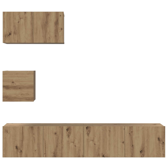 Set dulapuri pentru televizor Pe perete 4 pcs stejar artizanal - WALTI WALTI