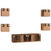 Set comodă TV Pe perete 6 pcs Lemn Vechi Lemn compozit - WALTI WALTI