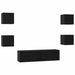 Set comodă TV Pe perete 6 pcs Stejar Negru Lemn compozit - WALTI WALTI
