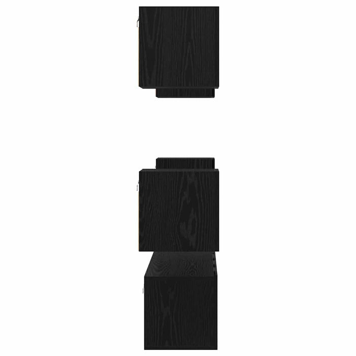 Set comodă TV Pe perete 6 pcs Stejar Negru Lemn compozit - WALTI WALTI