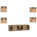 Set comodă TV Pe perete 6 pcs Stejar Artizanal Lemn compozit - WALTI WALTI