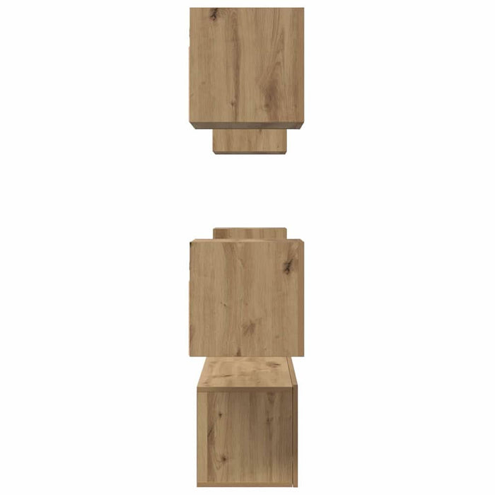 Set comodă TV Pe perete 6 pcs Stejar Artizanal Lemn compozit - WALTI WALTI