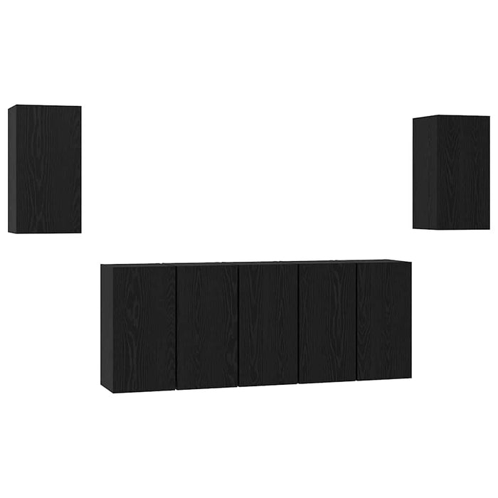 Set comodă TV Pe perete 7 pcs Stejar Negru 30,5 x 30 x 60 cm - WALTI WALTI