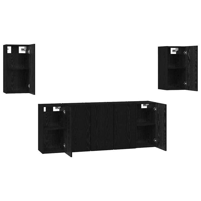 Set comodă TV Pe perete 7 pcs Stejar Negru 30,5 x 30 x 60 cm - WALTI WALTI