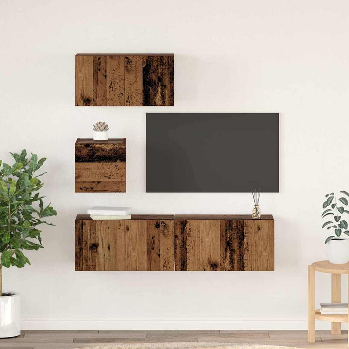 Set comodă TV 4 pcs Lemn vechi 60 x 30 x 30 cm Lemn compozit - WALTI WALTI