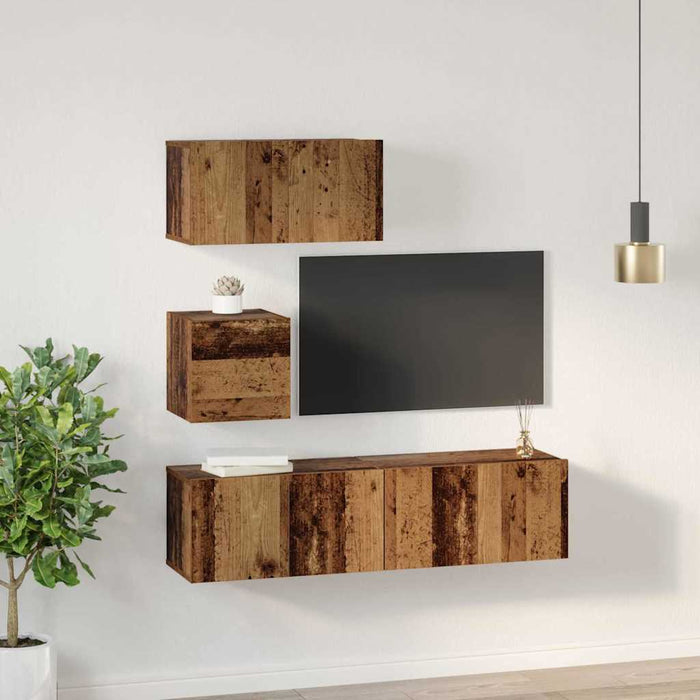Set comodă TV 4 pcs Lemn vechi 60 x 30 x 30 cm Lemn compozit - WALTI WALTI