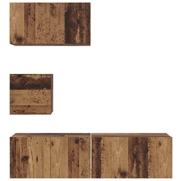 Set comodă TV 4 pcs Lemn vechi 60 x 30 x 30 cm Lemn compozit - WALTI WALTI