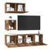 Set comodă TV 4 pcs Lemn vechi 60 x 30 x 30 cm Lemn compozit - WALTI WALTI