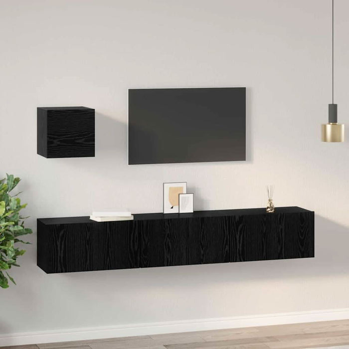 Set comodă TV 4 pcs Stejar negru 60 x 30 x 30 cm Lemn compozit - WALTI WALTI
