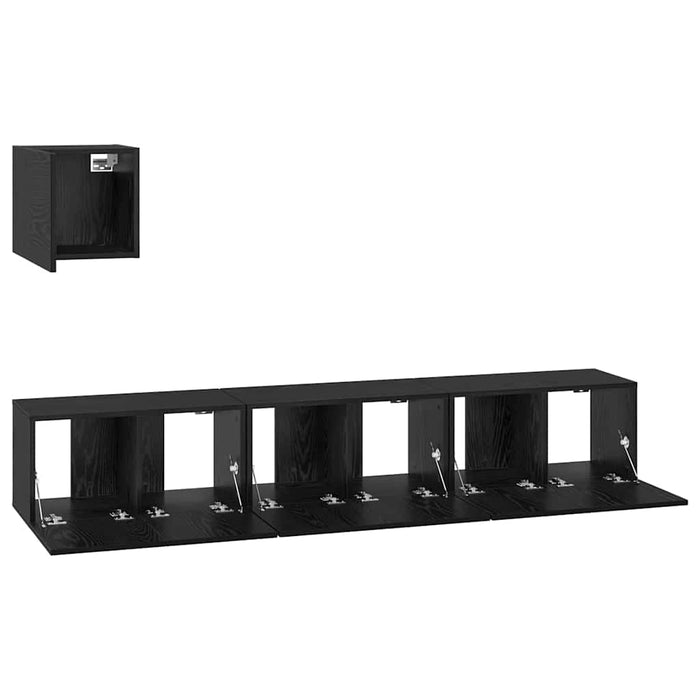 Set comodă TV 4 pcs Stejar negru 60 x 30 x 30 cm Lemn compozit - WALTI WALTI