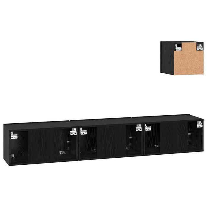 Set comodă TV 4 pcs Stejar negru 60 x 30 x 30 cm Lemn compozit - WALTI WALTI