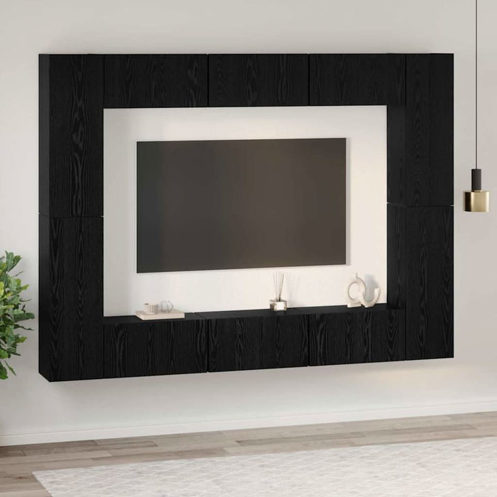 Set comodă TV 10 pcs Stejar negru Mediu 30.5 x 30 x 90 cm - WALTI WALTI