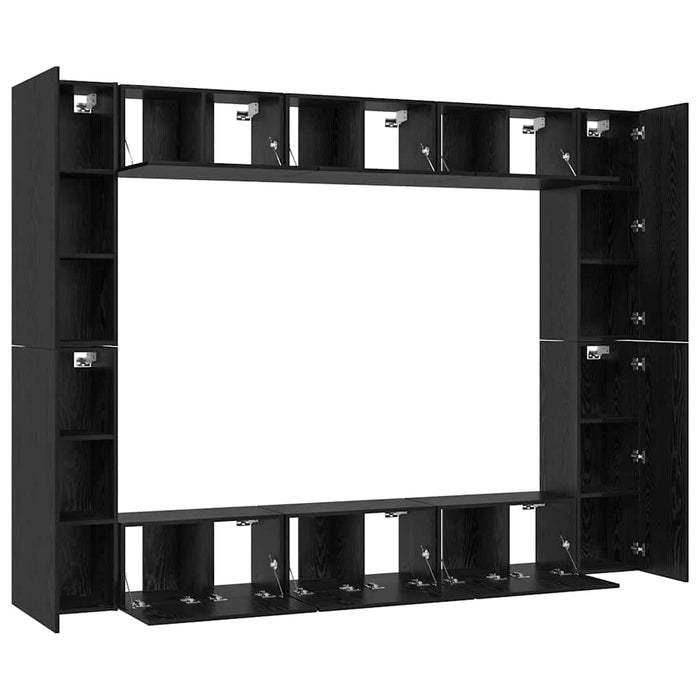 Set comodă TV 10 pcs Stejar negru Mediu 30.5 x 30 x 90 cm - WALTI WALTI