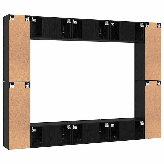 Set comodă TV 10 pcs Stejar negru Mediu 30.5 x 30 x 90 cm - WALTI WALTI