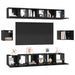 Set comodă TV Pe perete 8 pcs Stejar Negru Lemn compozit - WALTI WALTI