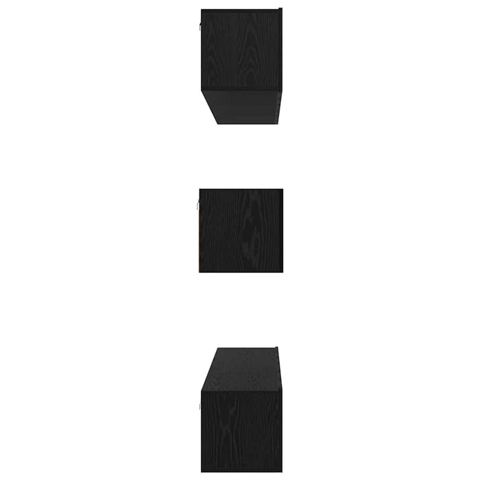 Set comodă TV Pe perete 8 pcs Stejar Negru Lemn compozit - WALTI WALTI