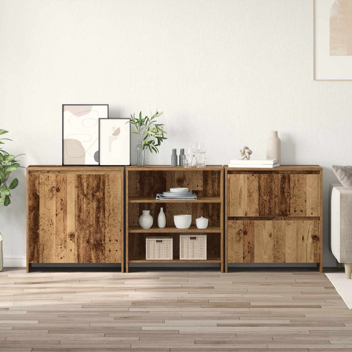 Bufet cu sertar 3 pcs Lemn vechi 70 x 41 x 75 cm Lemn compozit - WALTI WALTI