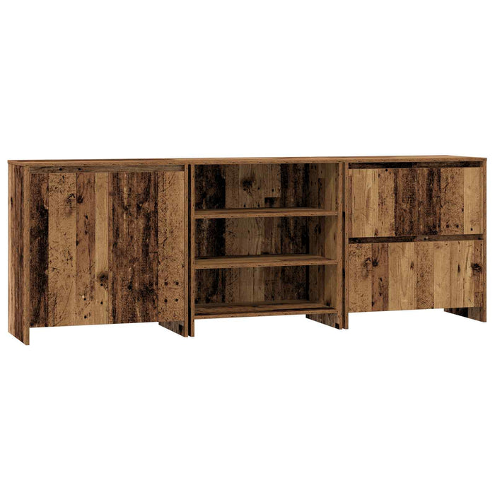 Bufet cu sertar 3 pcs Lemn vechi 70 x 41 x 75 cm Lemn compozit - WALTI WALTI