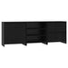 Bufet 3 pcs Stejar Negru 70 x 41 x 75 cm Lemn compozit - WALTI WALTI