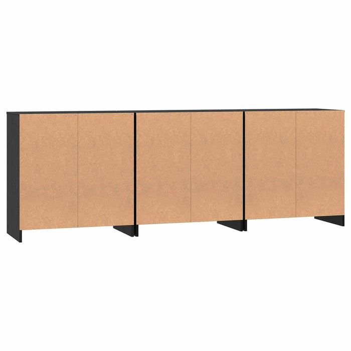 Bufet 3 pcs Stejar Negru 70 x 41 x 75 cm Lemn compozit - WALTI WALTI