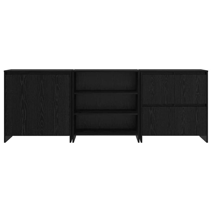Bufet 3 pcs Stejar negru 70 x 41 x 75 cm Lemn compozit - WALTI WALTI