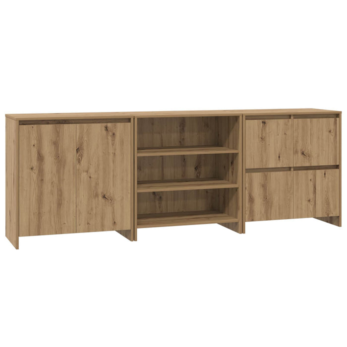 Bufet 3 pcs Stejar Artizanal 70 x 41 x 75 cm Lemn compozit - WALTI WALTI