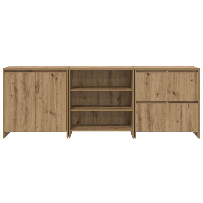 Bufet 3 pcs Stejar Artizanal 70 x 41 x 75 cm Lemn compozit - WALTI WALTI