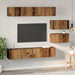 Set comodă TV Pe perete 6 pcs Lemn Vechi Lemn compozit - WALTI WALTI