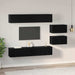 Set comodă TV Pe perete 6 pcs Stejar Negru Lemn compozit - WALTI WALTI