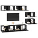 Set comodă TV Pe perete 6 pcs Stejar Negru Lemn compozit - WALTI WALTI