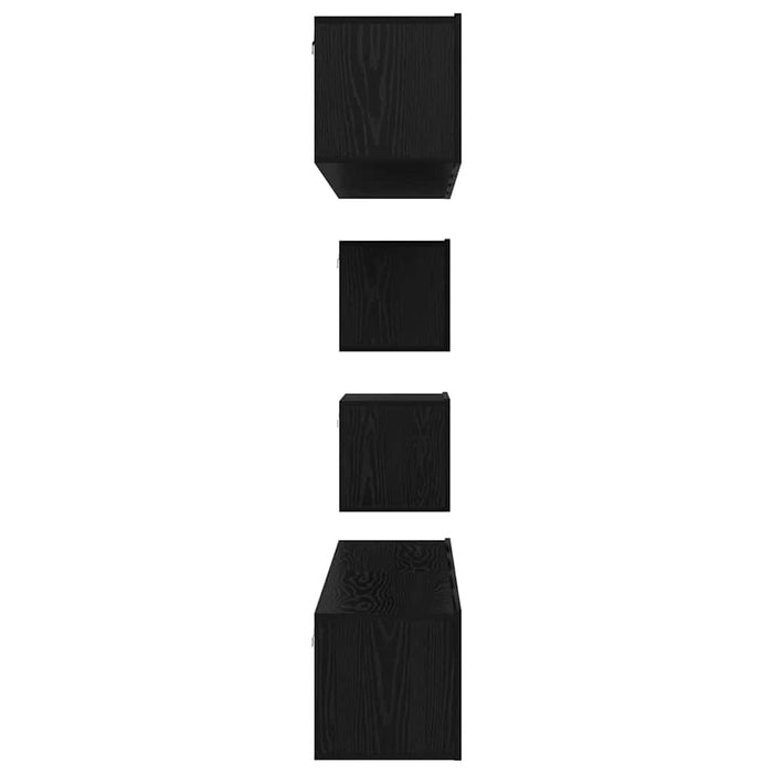 Set comodă TV Pe perete 6 pcs Stejar Negru Lemn compozit - WALTI WALTI