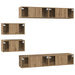 Set comodă TV Pe perete 6 pcs Stejar Artizanal Lemn compozit - WALTI WALTI