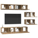 Set comodă TV Pe perete 6 pcs Stejar Artizanal Lemn compozit - WALTI WALTI