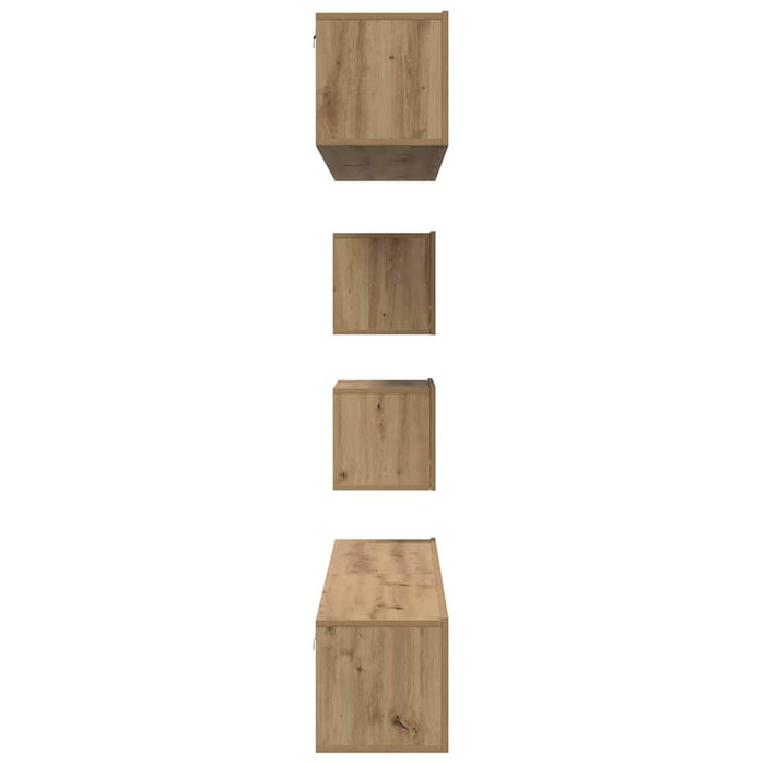 Set comodă TV Pe perete 6 pcs Stejar Artizanal Lemn compozit - WALTI WALTI
