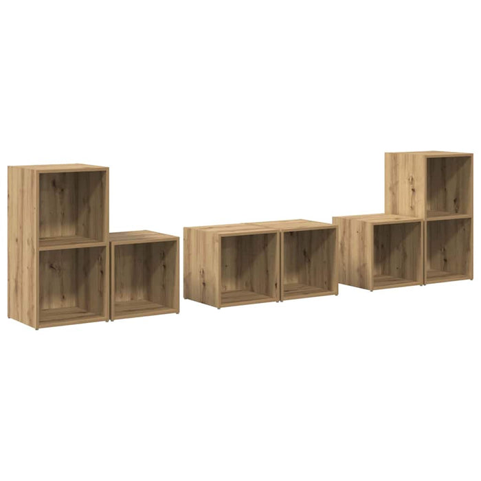Set comodă TV Pe perete 6 pcs Stejar Artizanal Lemn compozit - WALTI WALTI