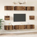 Set comodă TV Pe perete 8 pcs Lemn Vechi Lemn compozit - WALTI WALTI