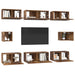Set comodă TV Pe perete 8 pcs Lemn Vechi Lemn compozit - WALTI WALTI