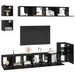 Set comodă TV Pe perete 8 pcs Stejar Negru Lemn compozit - WALTI WALTI