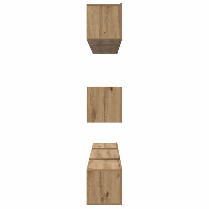 Set comodă TV Pe perete 8 pcs Stejar Artizanal Lemn compozit - WALTI WALTI