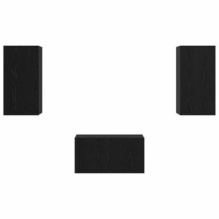 Set comodă TV cu raft 3 pcs Stejar negru 60 x 30 x 30.5 cm - WALTI WALTI