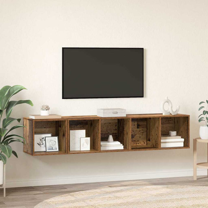 Set dulap TV 2 pcs Lemn vechi 37 x 37 x 142.5 cm Lemn compozit - WALTI WALTI