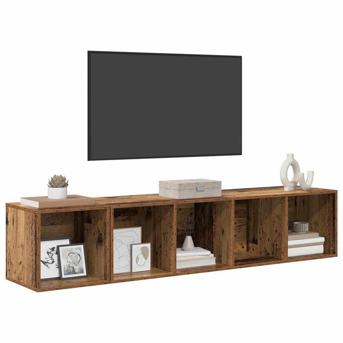 Set dulap TV 2 pcs Lemn vechi 37 x 37 x 142.5 cm Lemn compozit - WALTI WALTI