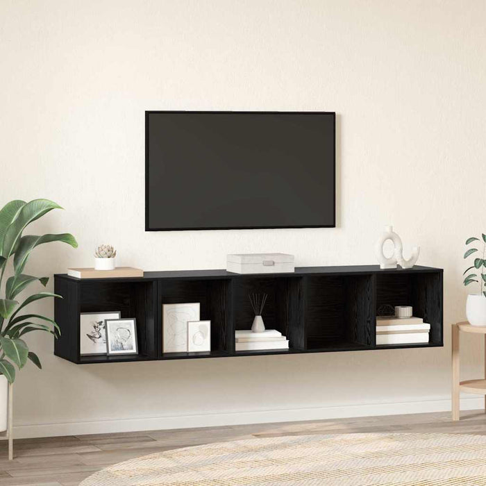 Set dulap TV 2 pcs Stejar negru 37 x 37 x 142.5 cm - WALTI WALTI