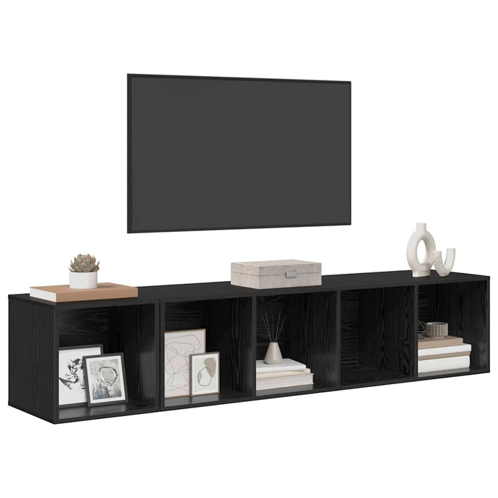 Set dulap TV 2 pcs Stejar negru 37 x 37 x 142.5 cm - WALTI WALTI