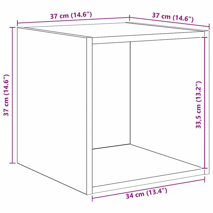 Set dulap TV 2 pcs Stejar negru 37 x 37 x 142.5 cm - WALTI WALTI