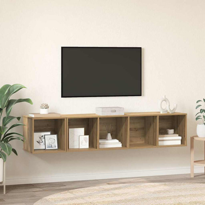 Set dulap TV 2 pcs stejar artizanal 37 x 37 x 142.5 cm - WALTI WALTI