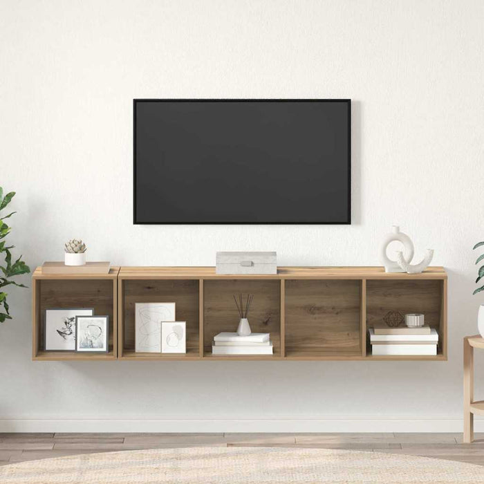 Set dulap TV 2 pcs stejar artizanal 37 x 37 x 142.5 cm - WALTI WALTI