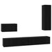 Dulap pentru TV pe Perete cu raft Altele cu depozitare cu ușă 4 pcs Stejar negru - WALTI WALTI